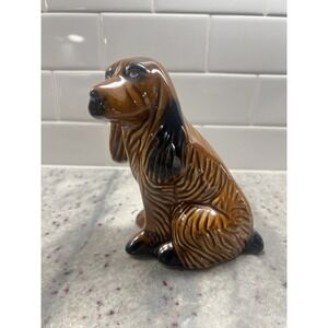 Vintage MSC Brazil Hand Crafted and Painted Basset Hound Dog Ceramic‎ Figurine